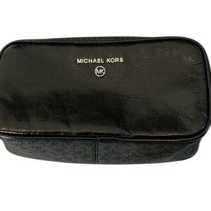 Micheal Kors large black leather crossbody  belt bag  strap 45”long 1.5” wide